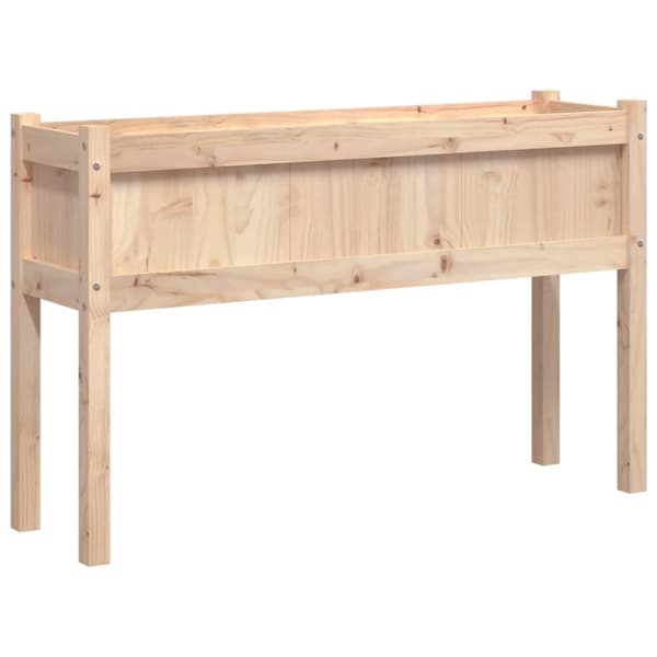 vidaXL Ulkokukkalaatikko jaloilla 110x31x70 cm täysi mänty