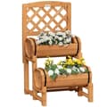 Pikkukuva 1 / 4: Rootz Raised Bed - Korotettu sänky maalaismainen muotoilu - Kasvikaukalo - Sis. Trellis - Säänkestävä - Käsitelty massiivipuu - 45L x 45L x 80K cm