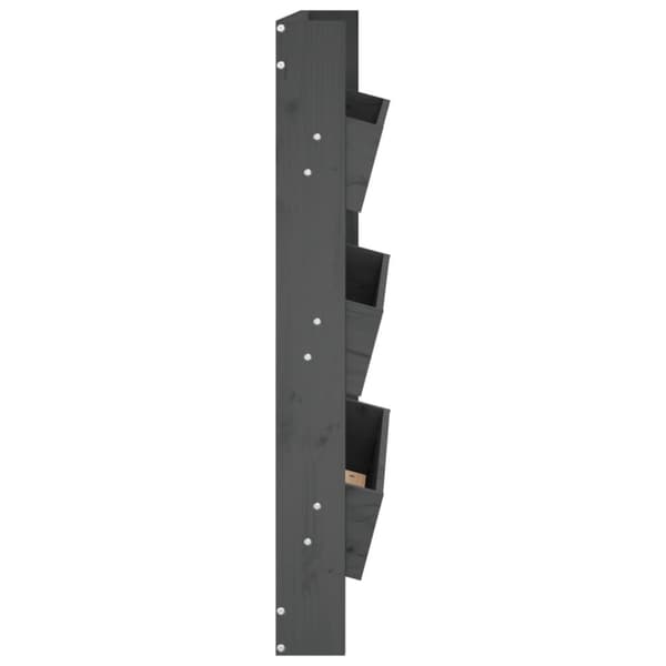 vidaXL plantevæg 60x18,5x110 cm 3 niveauer massivt fyrretræ grå