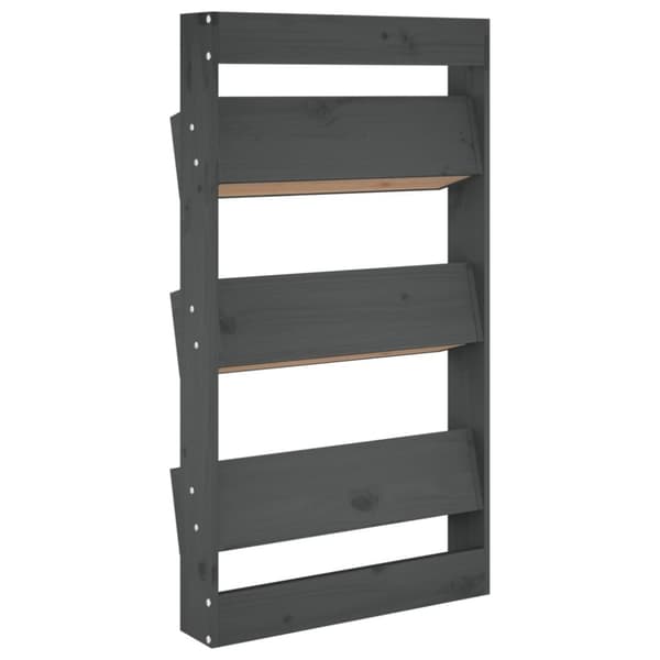 vidaXL plantevæg 60x18,5x110 cm 3 niveauer massivt fyrretræ grå