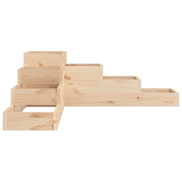vidaXL Ulkokukkalaatikko 4 tasoa 106x104,5x36 cm täysi mänty