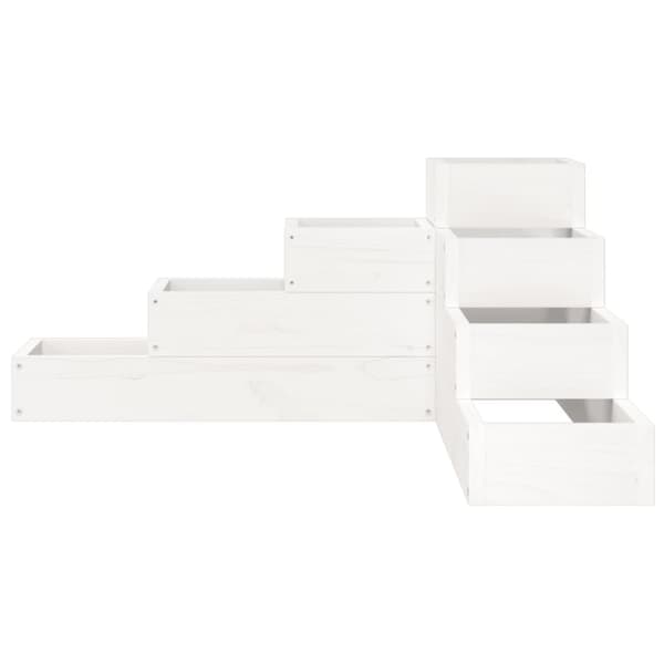 vidaXL Hageplantekasse 4 etasjer 80,5x79x36 cm hvit heltre furu