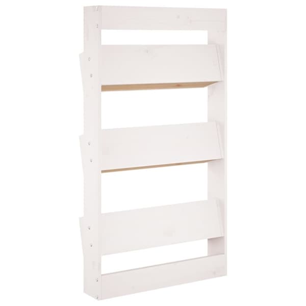 vidaXL plantevæg 60x18,5x110 cm 3 niveauer massivt fyrretræ hvid