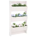 Miniatyrbillede 9 af 9: vidaXL plantevæg 60x18,5x110 cm 3 niveauer massivt fyrretræ hvid