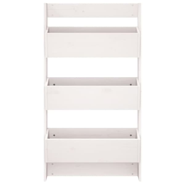 vidaXL Vegghengt plantekasse 3 etasjer 60x18,5x110 cm hvit heltre furu