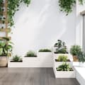 Miniatyrbilde 2 av 9: vidaXL Hageplantekasse 4 etasjer 106x104,5x36 cm hvit heltre furu