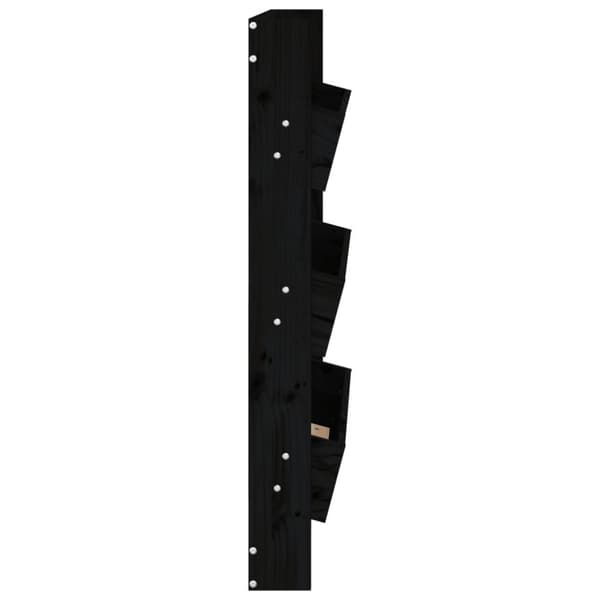 vidaXL plantevæg 60x18,5x110 cm 3 niveauer massivt fyrretræ sort