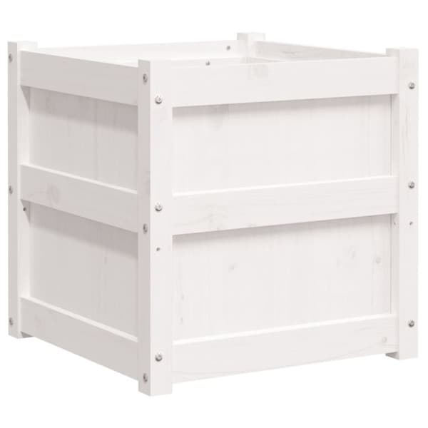 vidaXL plantekasse 50x50x50 cm massivt fyrretræ hvid