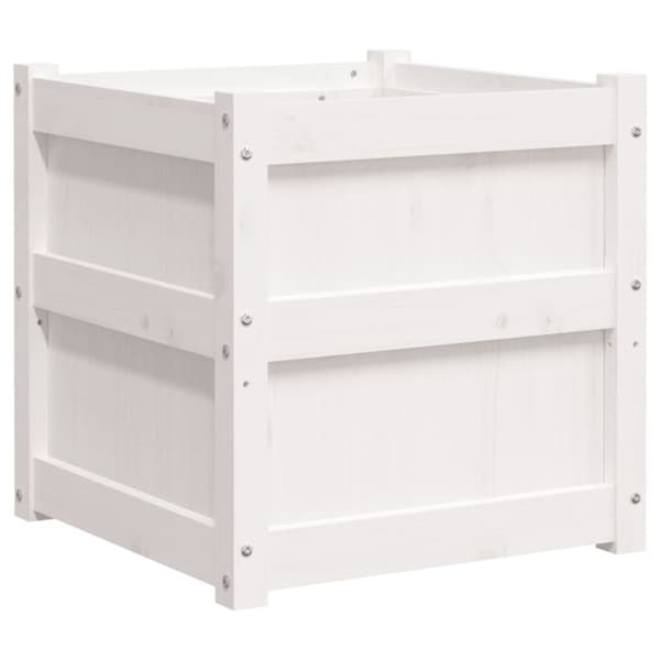 vidaXL plantekasse 50x50x50 cm massivt fyrretræ hvid