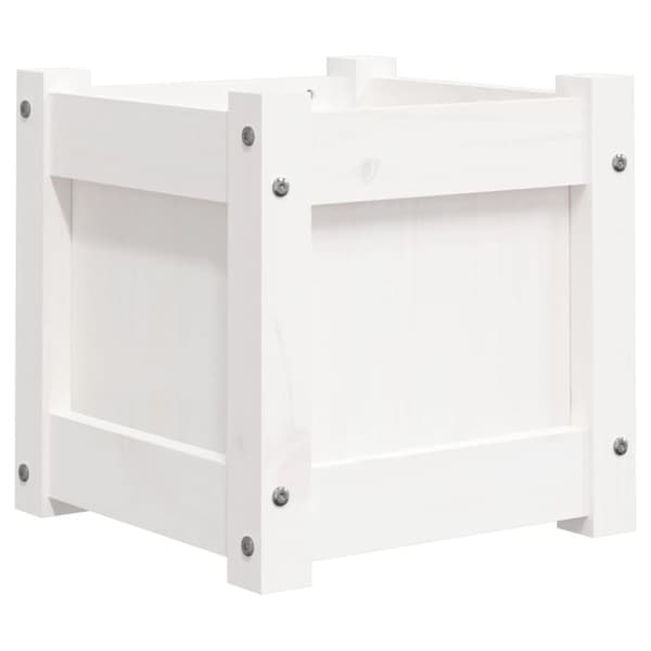 vidaXL Hageplantekasse hvit 31x31x31 cm heltre furu