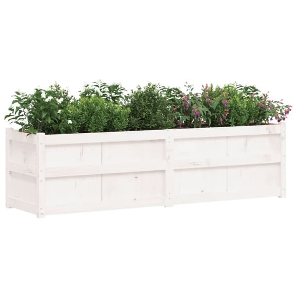 vidaXL plantekasse 180x50x50 cm massivt fyrretræ hvid