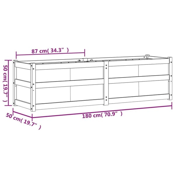vidaXL Odlingslåda 180x50x50 cm massivt douglasträ