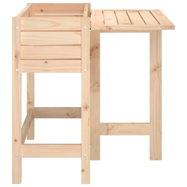 vidaXL Plantekasse med foldbar bordplate heltre furu