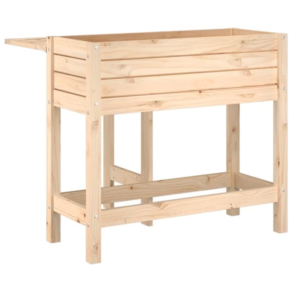 vidaXL Plantekasse med foldbar bordplate heltre furu