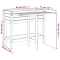 Miniatyrbilde 10 av 11: vidaXL Plantekasse med foldbar bordplate heltre furu