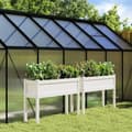 Miniatyrbilde 11 av 11: vidaXL Plantekasser med ben 2 stk hvit heltre furu