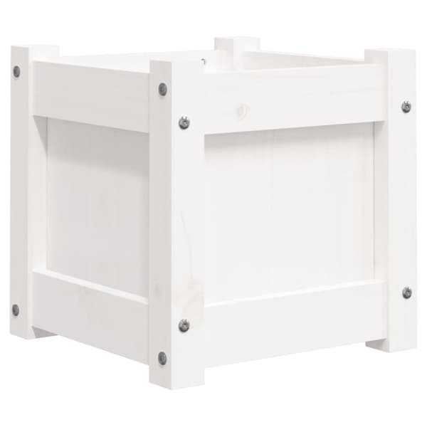 vidaXL Plantekasser 2 stk hvit heltre furu