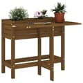 Miniatyrbilde 11 av 11: vidaXL Plantekasse med foldbar bordplate honningbrun heltre furu