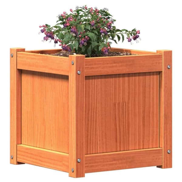 vidaXL Hageplantekasse voksbrun 40x40x40 cm heltre furu