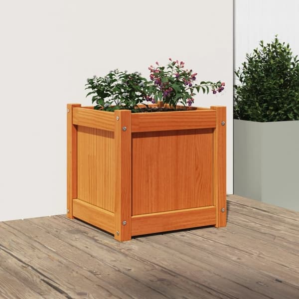 vidaXL Hageplantekasse voksbrun 40x40x40 cm heltre furu