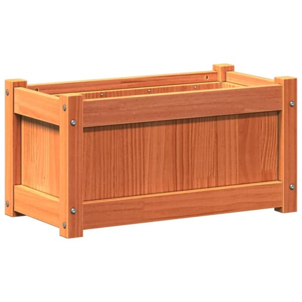 vidaXL plantekasse 60x31x31 cm massivt fyrretræ gyldenbrun