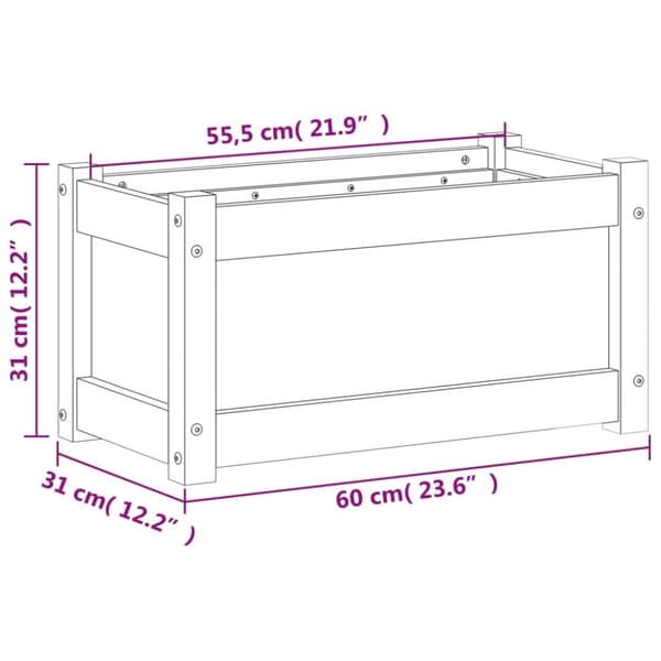 vidaXL plantekasse 60x31x31 cm massivt fyrretræ gyldenbrun