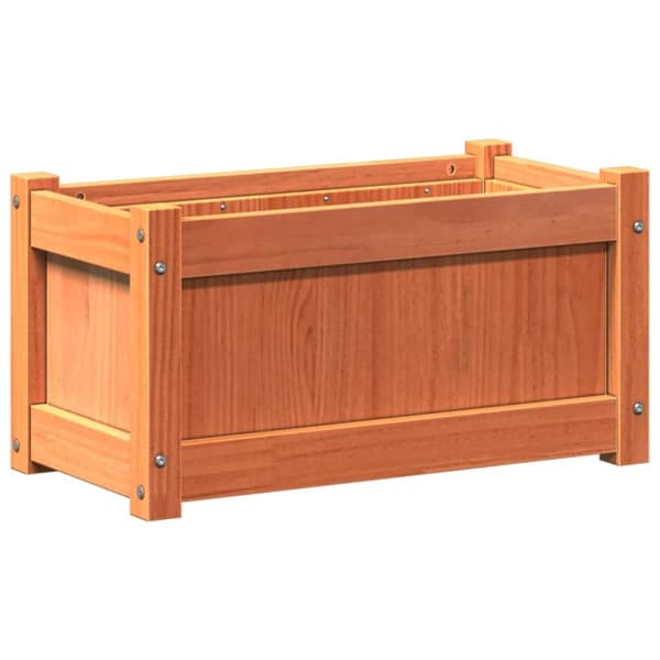 vidaXL plantekasse 60x31x31 cm massivt fyrretræ gyldenbrun