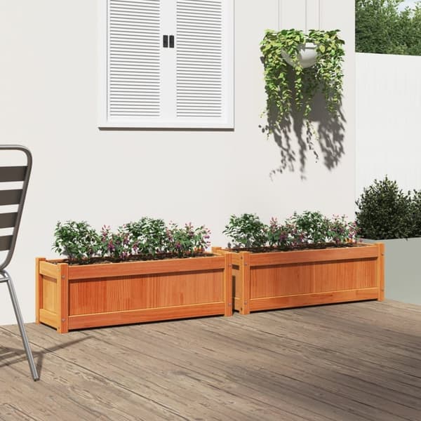 vidaXL Plantekasser 2 stk brun heltre furu