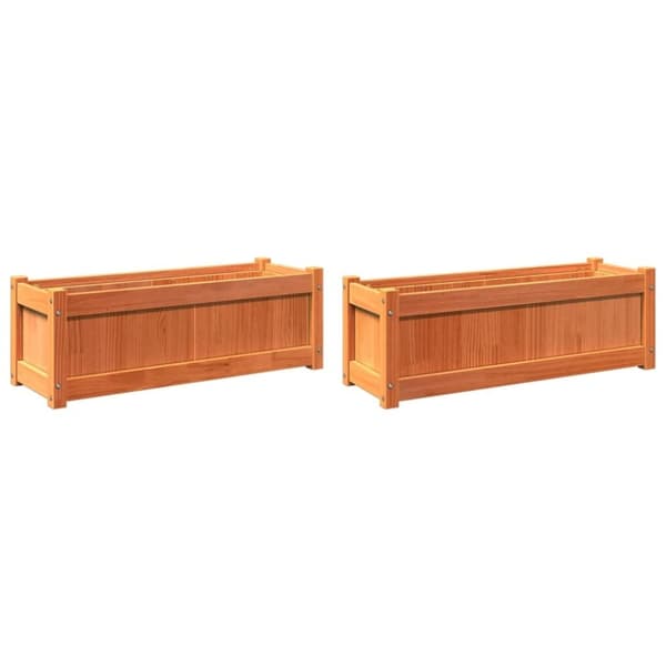 vidaXL Plantekasser 2 stk brun heltre furu