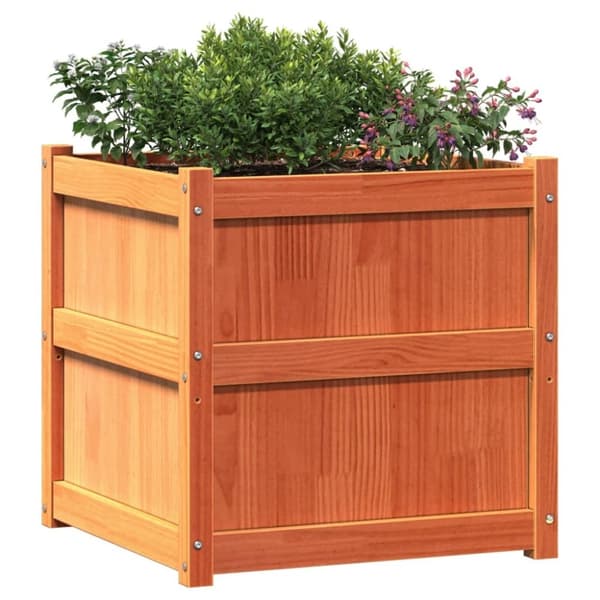vidaXL Hageplantekasse voksbrun 60x60x60 cm heltre furu