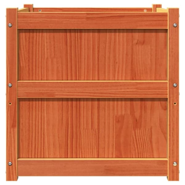 vidaXL Ulkokukkalaatikko vahanruskea 60x60x60 cm täysi mänty