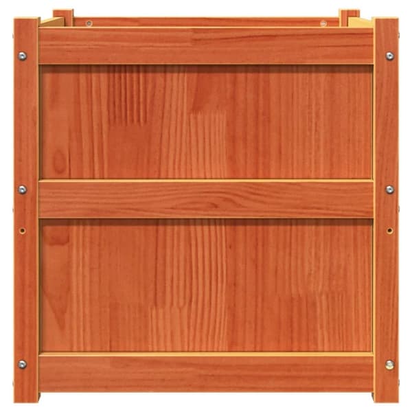 vidaXL Ulkokukkalaatikko vahanruskea 60x60x60 cm täysi mänty