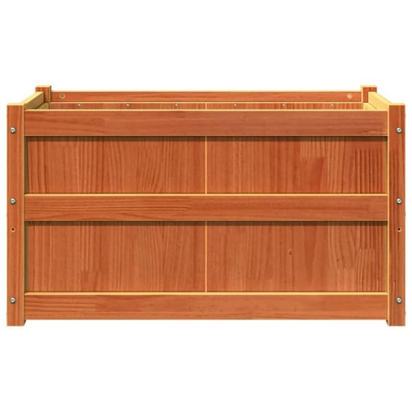 vidaXL Odlingslåda vaxbrun 90x50x50 cm vit massiv furu
