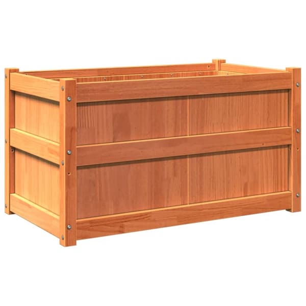 vidaXL Odlingslåda vaxbrun 90x50x50 cm vit massiv furu