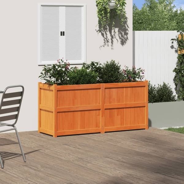 vidaXL Odlingslåda vaxbrun 150x50x70 cm massiv furu