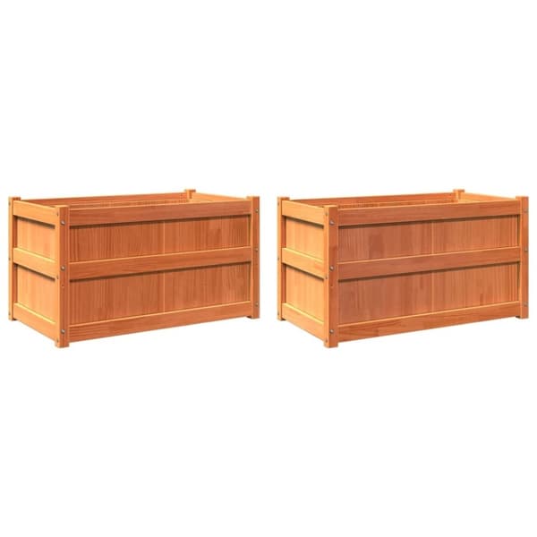 vidaXL Plantekasser 2 stk brun heltre furu