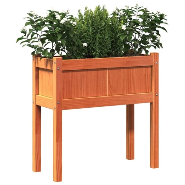 vidaXL Odlingslådor med ben vaxbrun 70x31x70 cm massiv furu