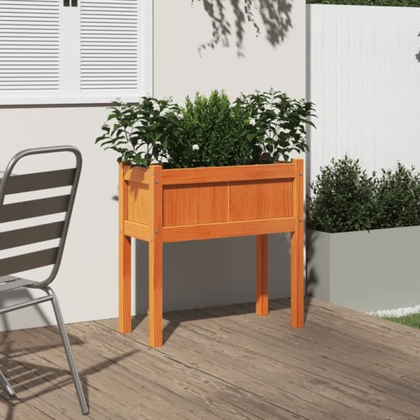 vidaXL Odlingslådor med ben vaxbrun 70x31x70 cm massiv furu