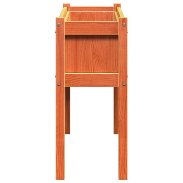 vidaXL Hageplantekasse med ben voksbrun 110x31x70 cm heltre furu