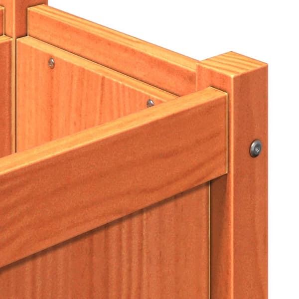 vidaXL Hageplantekasse med ben voksbrun 110x31x70 cm heltre furu