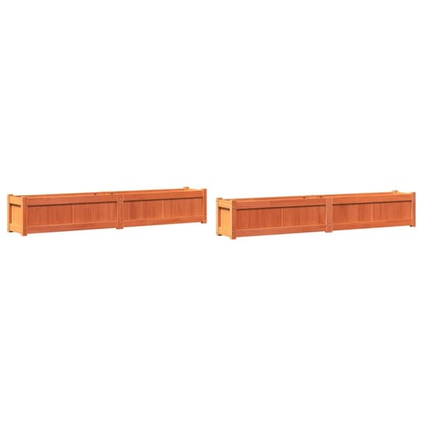 vidaXL Plantekasser 2 stk brun heltre furu