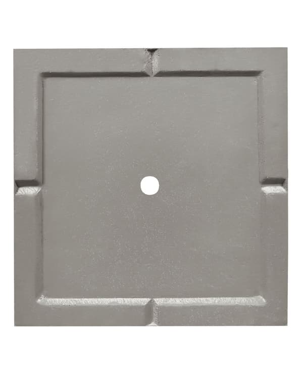 Urtepotte brun-grå 26 x 60 x 26 cm ler glasfiber firkantede drænhuller UV-resistent