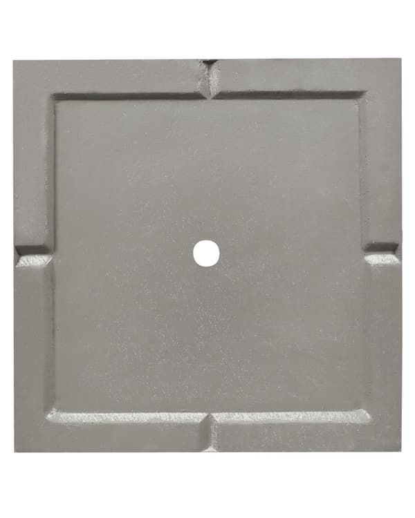 Urtepotte lysegrå 33 x 70 x 33 cm ler glasfiber firkantede drænhuller UV-resistent