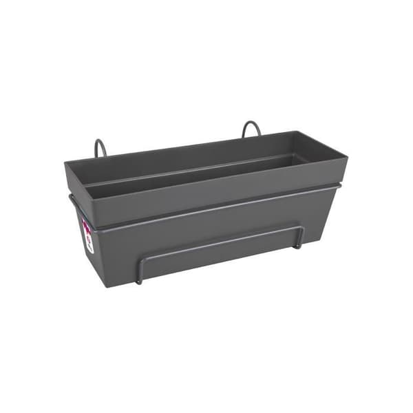 Elho Loft Urban Balconiere Allin1 50 - Svart - L 49 x B 27 x H 21 cm - Utebalkong - 100% återvunnen
