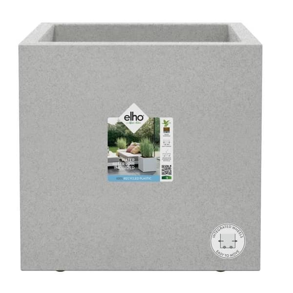 Elho Vivo Next Square 40 Blomlåda - Grå - Ø 39 x H 38 cm - inomhus/utomhus - 100% återvunnet