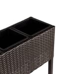 Miniatyrbillede 9 af 11: Urtepotte brun polyrotink rektangulær til indendørs og udendørs 3 planter med plastforing