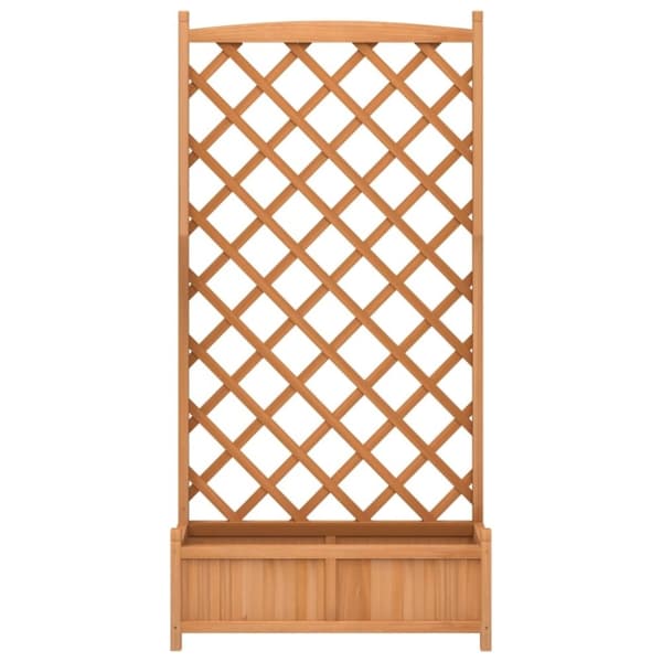 vidaXL plantekasse med espalier massivt grantræ brun