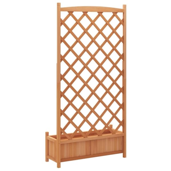 vidaXL plantekasse med espalier massivt grantræ brun
