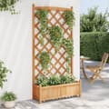 Miniatyrbillede 2 af 8: vidaXL plantekasse med espalier massivt grantræ brun