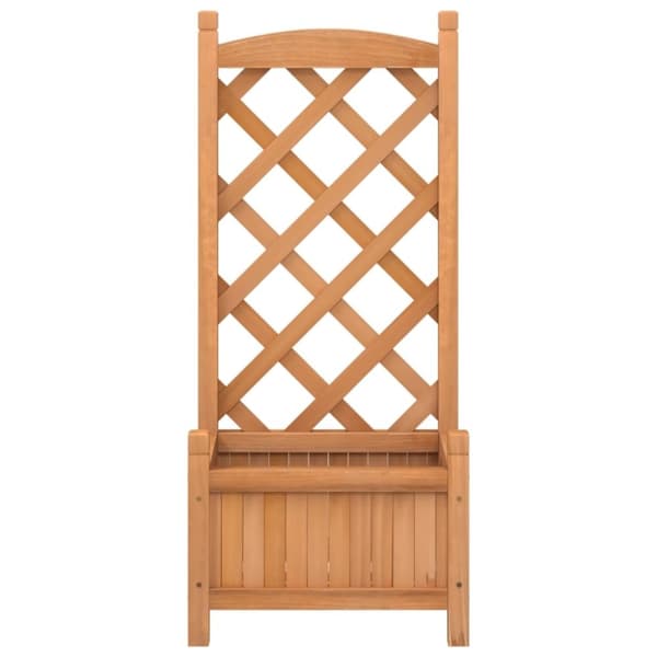vidaXL plantekasse med espalier massivt grantræ brun